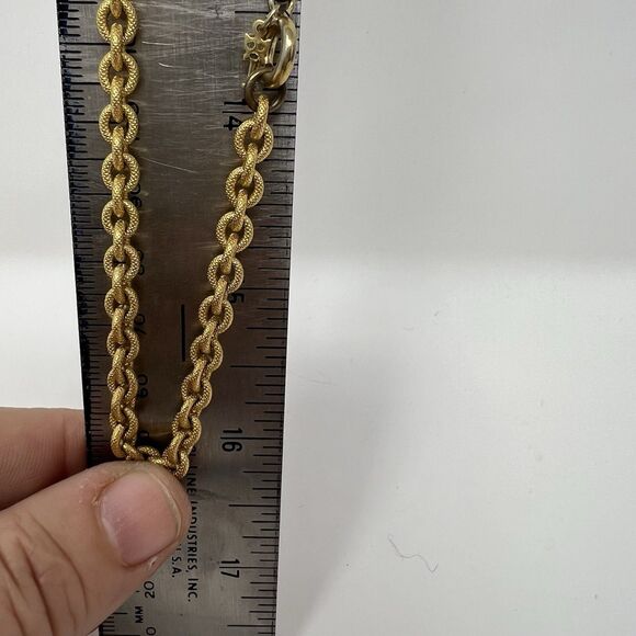 Vintage Crown Trifari Long Gold Tone Chain Necklace 32" Thick Chain Longline - Picture 7 of 9